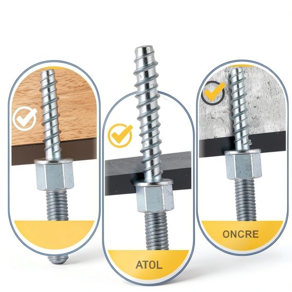Aifukena Concrete Rod Anchor 3/8" x 1/4" x 1-1/2" Zinc Stud-2